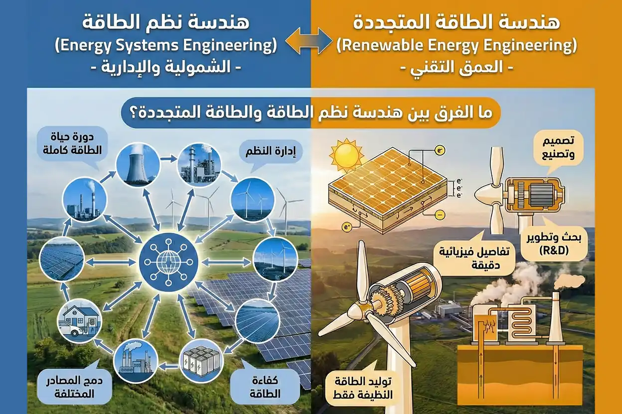 ما الفرق بين هندسة نظم الطاقة والطاقة المتجددة
